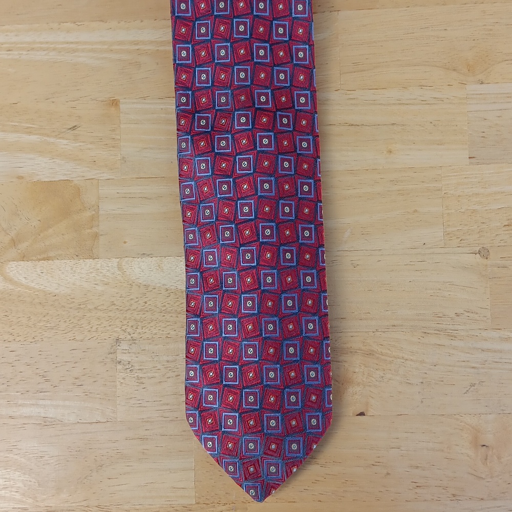 Robert Talbott Red And Blue Diamond Pattern Tie - image 2
